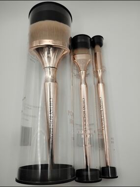 Cheeky Rose Beauty Makeup Brush Set (3pcs)Blush, Contour, & Concealer Brush